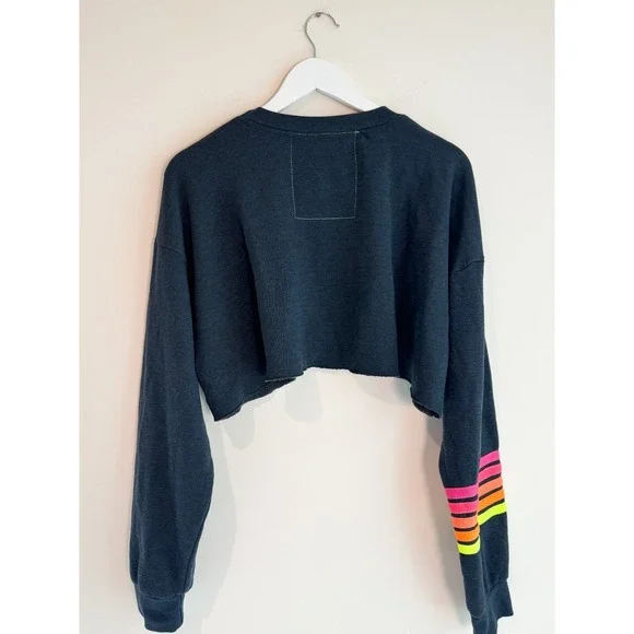 Aviator nation rugby stitch cropped sweatshirt, Size S, Excellent condition - Picture 10 of 10